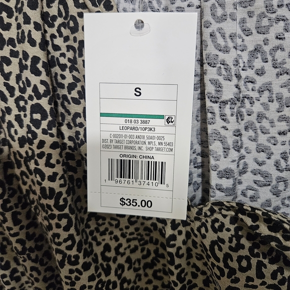 A New Day Women's Balloon Long Sleeve Dress, Leopard Print, Sz SM NWT - Picture 8 of 9